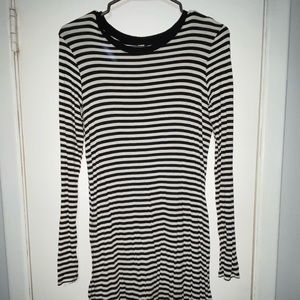 Black and white striped dress